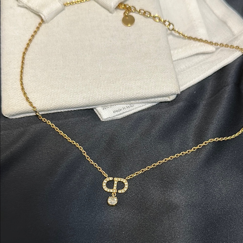 Dior❌❌sold❌❌ Gold Necklace with CD Pendant